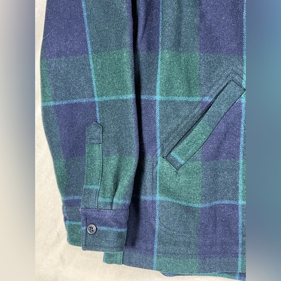 Wallace & Barnes Military Wool Blackwatch Chore Coat Tartan Flannel Shacket - Picture 5 of 13